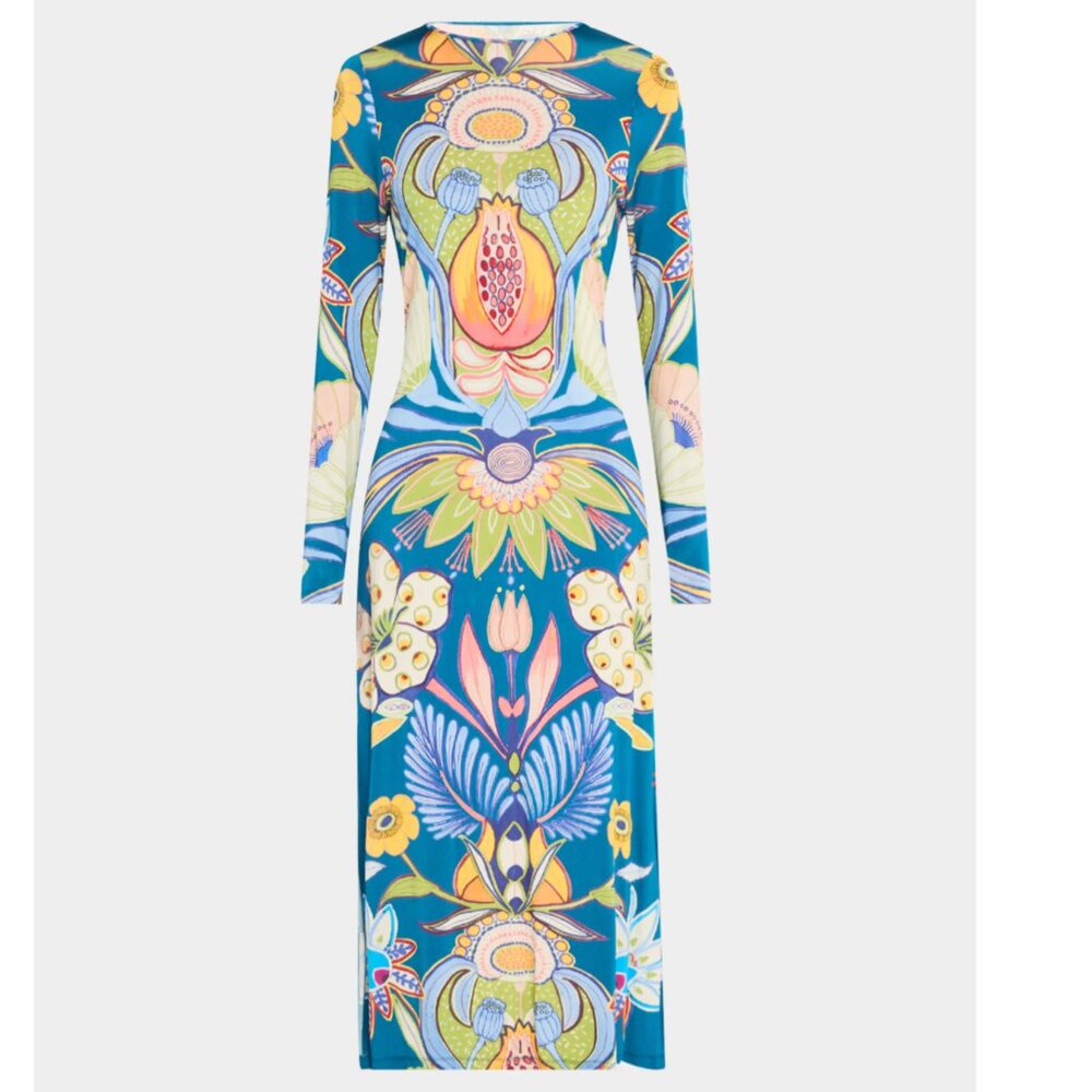 Marie Oliver Vaughn A-Line Floral Print Maxi Dress - Size Small - Picture 2 of 4